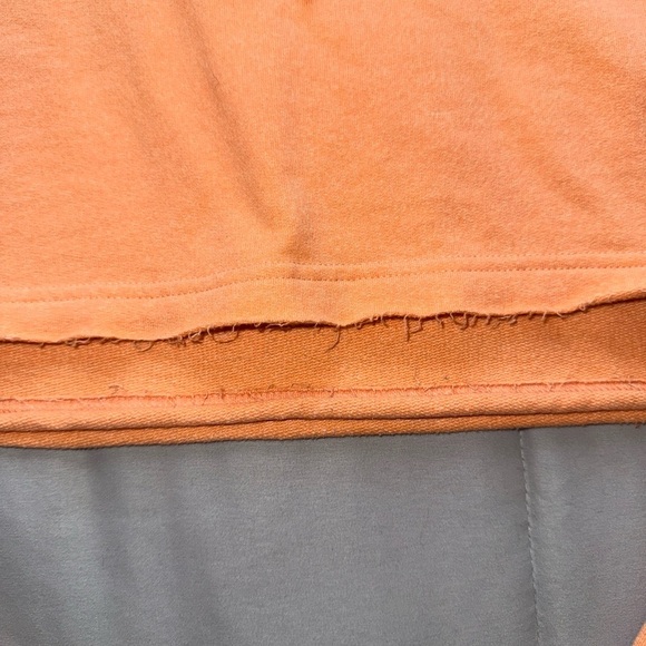 adidas Orange Cropped Hoodie with Raw Hem Size Medium - Picture 3 of 4